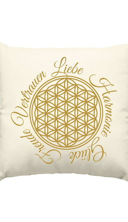  Hochwertige Dekokissen mit spirituellen Designs. Blume des Lebens, Lotus & Koi. 40x40cm inkl. Füllung. Perfekt für Yoga, Meditation & achtsames Wohnen.