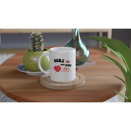 Weiß glänzende Keramiktasse mit spirituellem Blume des Lebens Print, nachhaltig und hochwertig, melaniesouldesign.