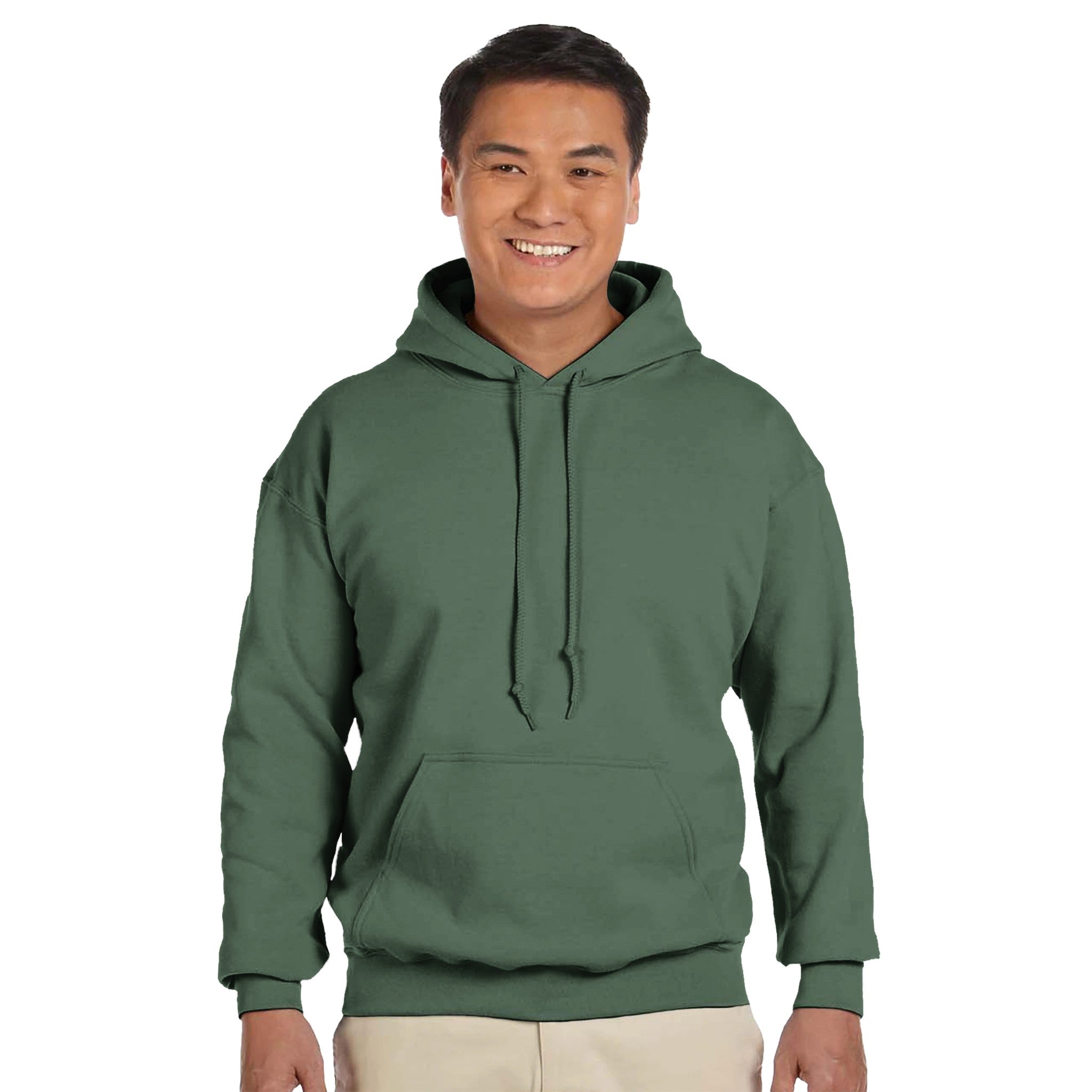 Unisex Military Green Hoodie mit spirituellem Blume des Lebens Druck, nachhaltiger Baumwoll-Polyester-Mix.