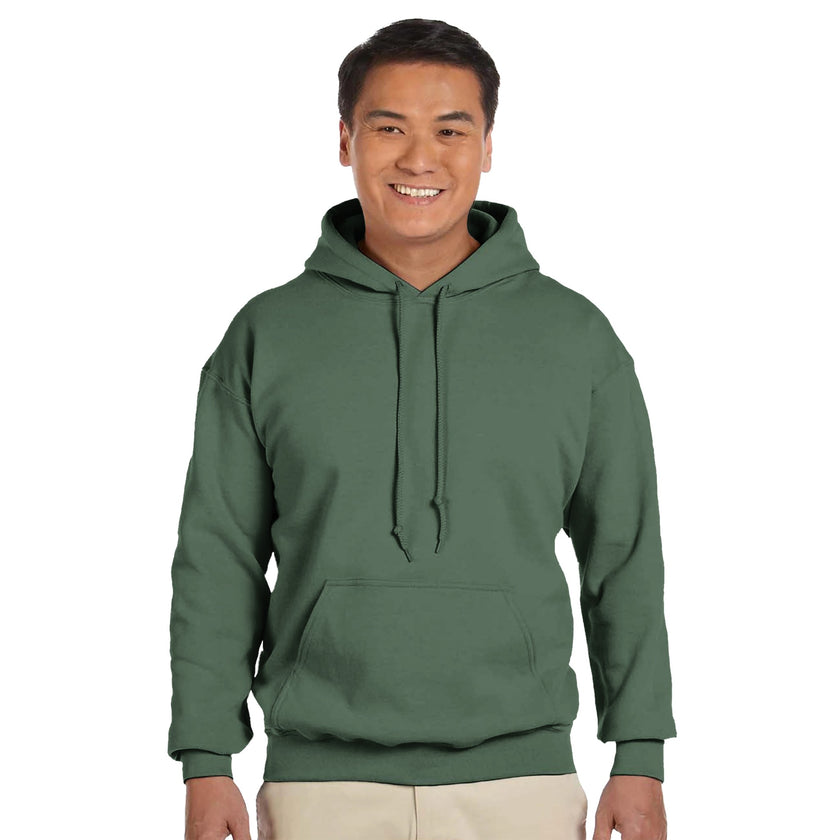 Unisex Military Green Hoodie mit spirituellem Blume des Lebens Druck, nachhaltiger Baumwoll-Polyester-Mix.