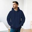 Unisex Hoodie in dunklem Marineblau aus hochwertigem, nachhaltigem Baumwoll-Polyester-Mix mit melaniesouldesign spirituellem .
