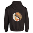 Oranger Koi Hoodie mit Yin-Yang Rückendruck - Unisex
