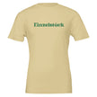 Nachhaltiges cremefarbenes Unisex-T-Shirt aus hochwertiger Baumwolle mit grünem „Einzelstück“-Print, spirituelles.