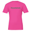 Pinkfarbenes Unisex-T-Shirt aus 100% Baumwolle mit grünem 