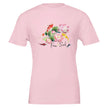 Rosa T-Shirt mit spirituellem Koi- und Blumenmotiv, Blume des Lebens, hochwertige Baumwolle, Unisex-Passform,.