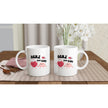 Weiße Keramiktasse mit spirituellem Herz über Kopf Design, hochwertig bedruckt, nachhaltig, melaniesouldesign, Blume des.