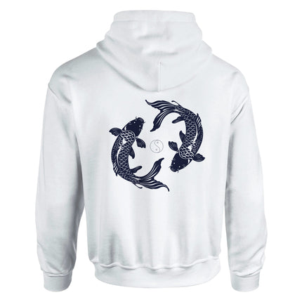 Koi Hoodie Rückendruck - Yin Yang Symbol - Spiritueller Kapuzenpullover Unisex

