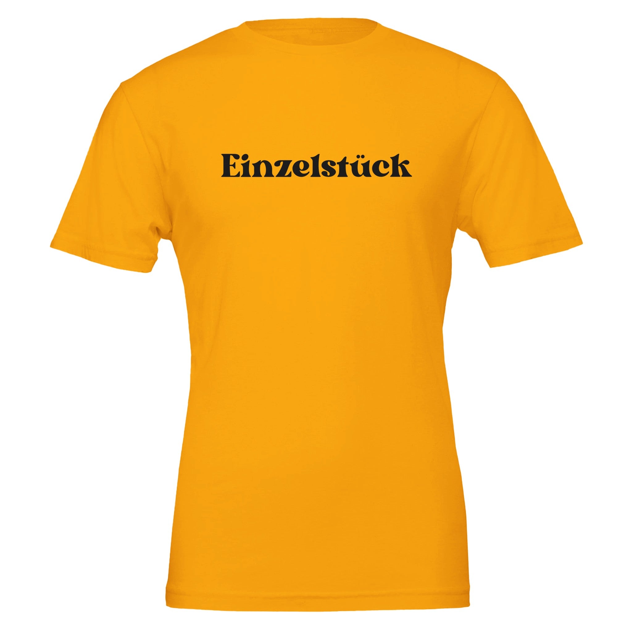 Unisex T-Shirt in gebranntem Orange aus hochwertiger 100% Baumwolle mit schwarzem 