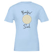 Unisex T-Shirt in Babyblau mit hochwertigem Baumwollstoff, spirituellem Blume des Lebens Print, nachhaltig,.