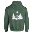 Unisex Hoodie in Military Green mit hochwertigem Baumwoll-Polyester-Mix und spirituellem Wald-Print von MelanieSoulDesign.
