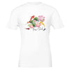 Weißes Unisex-T-Shirt aus hochwertiger Baumwolle mit spirituellem Koi- und Blume des Lebens-Print von MelanieSoulDesign.
