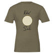 Unisex T-Shirt in Military Green mit spirituellem Blume des Lebens Print, nachhaltige, hochwertige Baumwolle,.
