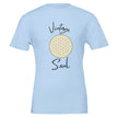 Unisex T-Shirt in Baby Blue aus nachhaltiger Baumwolle mit spirituellem Blume des Lebens Print, hochwertig,.