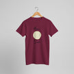 Bordeauxrotes Unisex-T-Shirt mit hochwertigem Baumwollstoff, spirituellem Blume des Lebens Print, melaniesouldesign,.