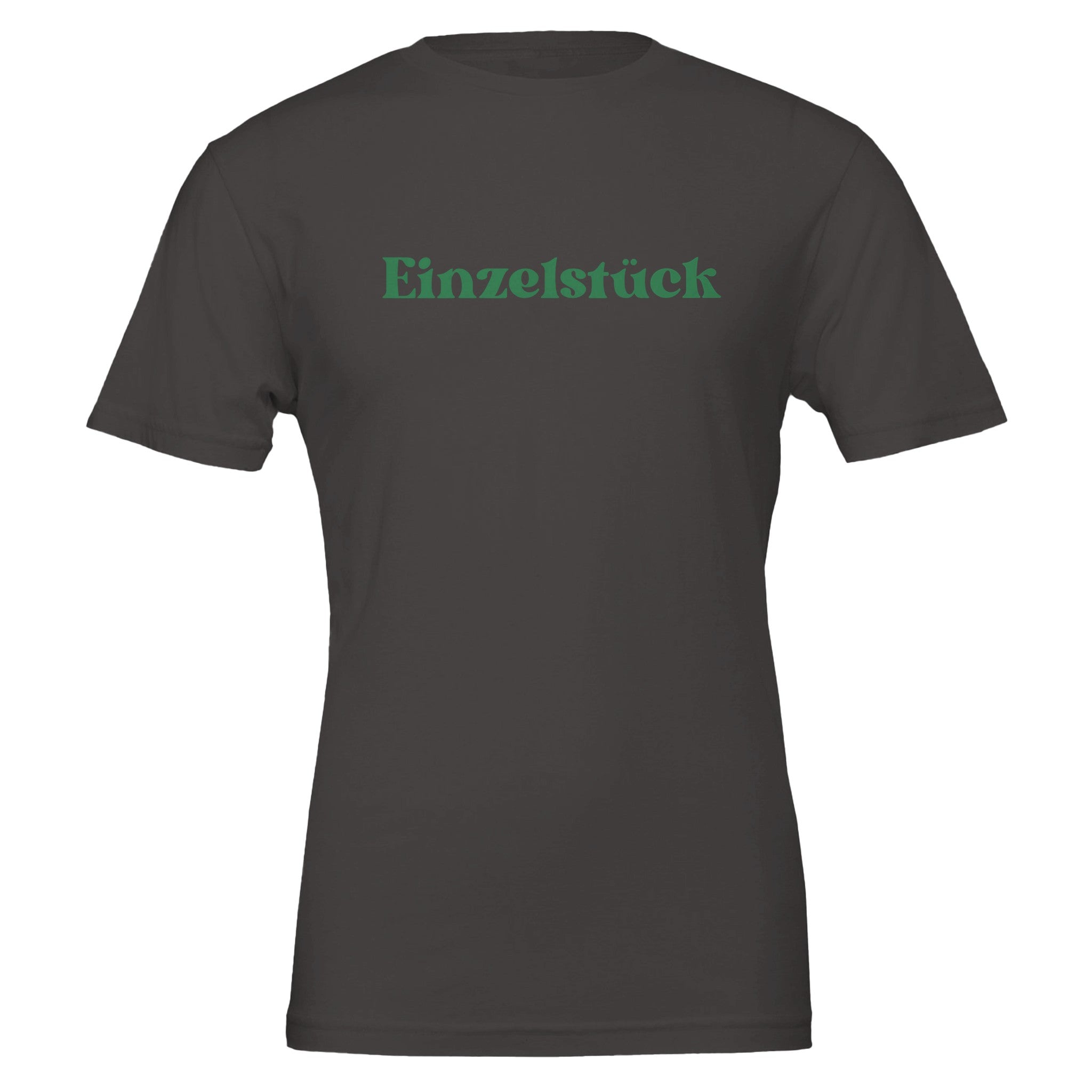 Hochwertiges vintage-schwarzes Unisex-T-Shirt aus 100% Baumwolle mit grünem 