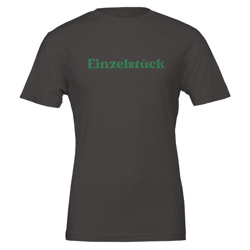 Hochwertiges vintage-schwarzes Unisex-T-Shirt aus 100% Baumwolle mit grünem 