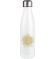 Blume des Lebens Thermoflasche 500ml Weiß | Spirituelle Edelstahl Trinkflasche