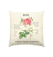 Romantisches Vintage Rose Kissen in Natur. 40x40cm inkl. Füllung. Edle Leinenstruktur, REACH zertifiziert. Perfekt für Landhaus-Stil & gemütliches Wohnen.