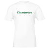 Weißes Unisex-T-Shirt aus nachhaltiger, hochwertiger Baumwolle mit grünem 
