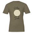Unisex T-Shirt in Military Green aus hochwertiger Baumwolle mit spirituellem Blume des Lebens Print und Vintage Soul.