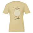 Unisex T-Shirt in weicher Creme mit spirituellem Blume des Lebens Print und Vintage Soul Schriftzug, nachhaltige,.