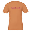 Unisex T-Shirt in gebranntem Orange aus hochwertiger Baumwolle mit pinkem 