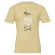 Unisex T-Shirt in weicher Creme mit hochwertigem Baumwollstoff, spirituellem Blume des Lebens Print, nachhaltig hergestellt, .