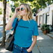 Unisex T-Shirt in Stahlblau mit spirituellem 
