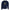 Dunkelblauer Unisex Pullover aus hochwertiger Baumwollmischung mit spirituellem, gelbem Wanderer-Motiv und Fußspuren,.