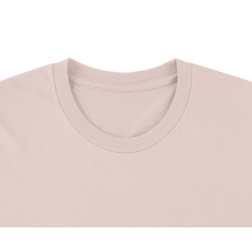 Unisex T-Shirt in sanftem Rosa mit spirituellem Blume des Lebens Print, nachhaltige Bio-Baumwolle.