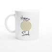 Weiße Keramiktasse mit hochwertigem Print der Blume des Lebens in Gold, spirituell und nachhaltig, melaniesouldesign,.
