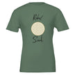 Unisex T-Shirt in Military Green mit spirituellem Blume des Lebens Motiv, nachhaltige hochwertige Baumwolle,.