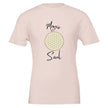 Weiches rosa Unisex-T-Shirt aus hochwertiger Baumwolle mit spirituellem Blume des Lebens Print, nachhaltig,.