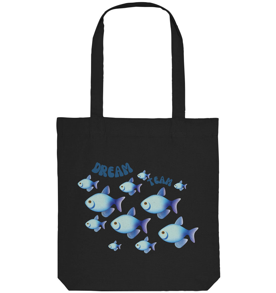 Dream Team Fische Organic Tote Bag in Schwarz - Nachhaltige Stofftasche
