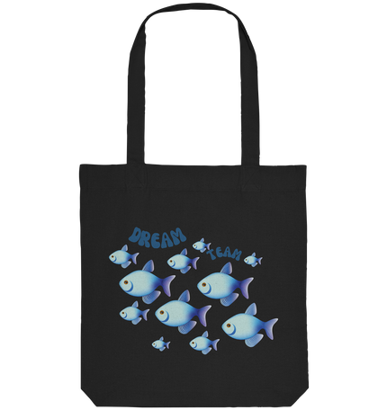 Dream Team Fische Organic Tote Bag in Schwarz - Nachhaltige Stofftasche
