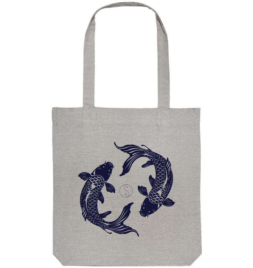 Bio-Baumwoll Tote Bag mit spirituellem Koi Motiv