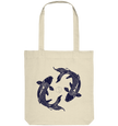 Koi Yin Yang Tote Bag aus Bio-Baumwolle mit blauem spirituellem Print