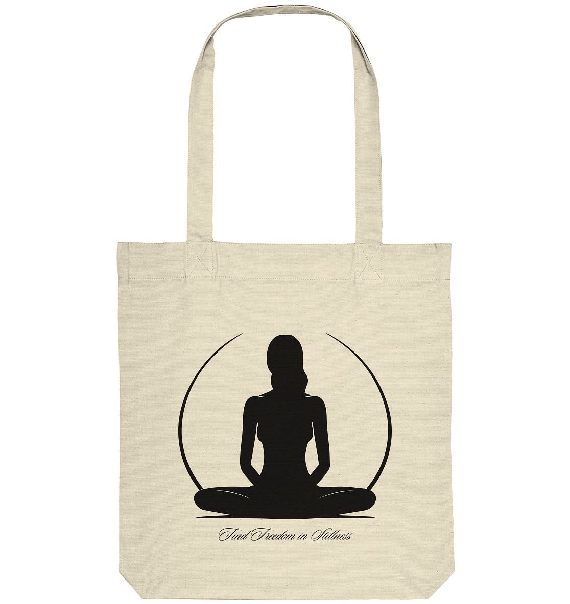 Find Freedom in Stillness Tote Bag aus Bio-Baumwolle – Achtsamkeit Design