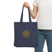 Blume des Lebens Tote Bag Midnight Blue – Recycelte Baumwolle mit goldenem Liebe Freude Vertrauen Harmonie Glück Print