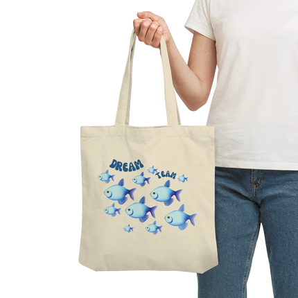 Dream Team Fische Organic Tote Bag in Natural - Bio-Baumwolltasche

