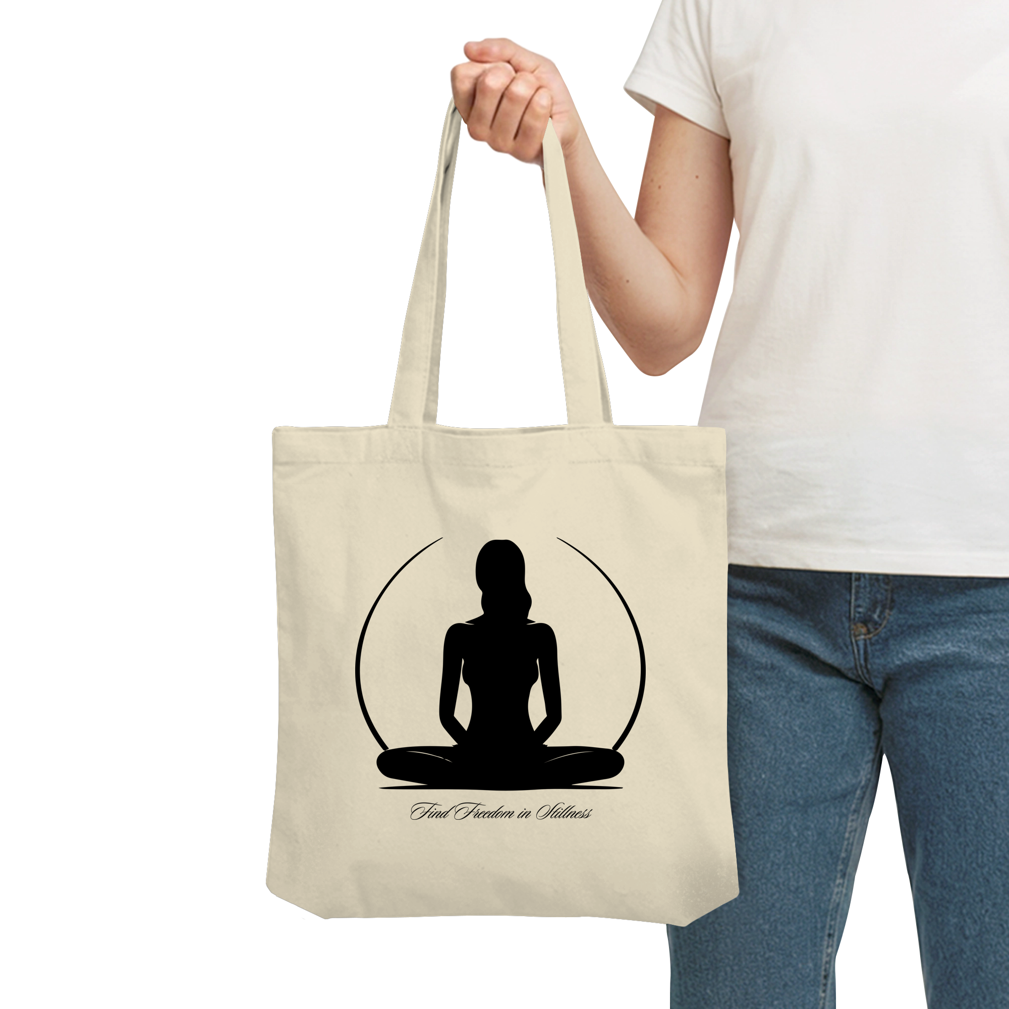  Nachhaltige Tote Bag mit Meditation Spruch