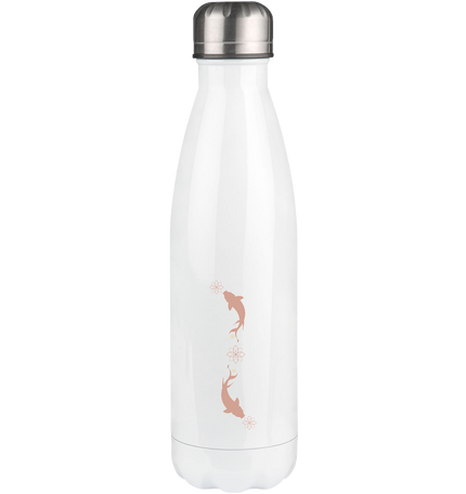 Koi Lotus Thermoflasche 500ml | Spirituelle Edelstahl Trinkflasche
