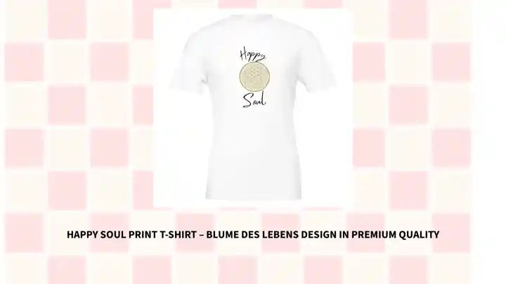 Happy Soul Print T-Shirt &ndash; Blume des Lebens Design in Premium Quality by@Outfy