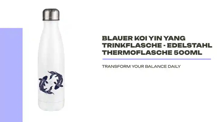 Blauer Koi Yin Yang Trinkflasche - Edelstahl Thermoflasche 500ml by@Outfy